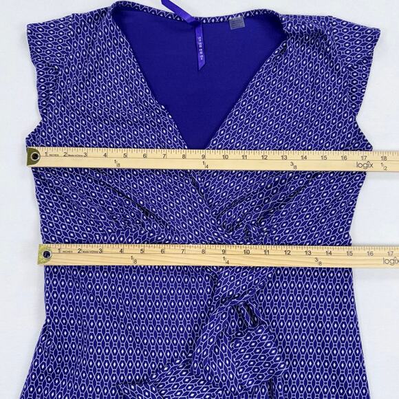 Seraphine Maternity Women's Geometric Knit Maternity Nursing Wrap Dress 8 Purple - Picture 12 of 15